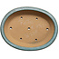 Ovale turquoise bonsaipot van Seizan (Reihou, Kataoka Katsushi, meester Seizan oven) - 420 x 320 x 85 mm
