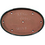 Oval green to teal bonsai pot by Seizan (Reihou, Kataoka Katsushi, master Seizan kiln) - 480 x 305 x 35 mm