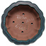 Pot à bonsaï turquoise en forme de lotus par Seizan (Reihou, Kataoka Katsushi, maître four Seizan) - 370 x 370 x 125 mm