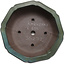 Lotus-shaped green to turquoise  bonsai pot by Kakuzan - 445 x 445 x 135 mm