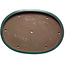 Ovale blauwgroene bonsaipot van Seizan (Reihou, Kataoka Katsushi, meester Seizan oven) - 650 x 460 x 65 mm