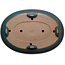 Ovale blauwgroene bonsaipot van Seizan (Reihou, Kataoka Katsushi, meester Seizan oven) - 540 x 410 x 95 mm