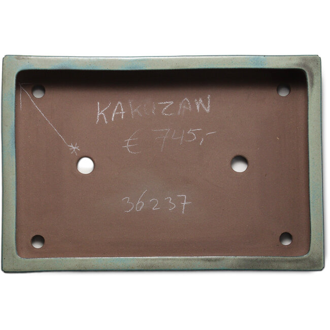 Pot à bonsaï rectangulaire turquoise clair de Kakuzan - 605 x 410 x 100 mm