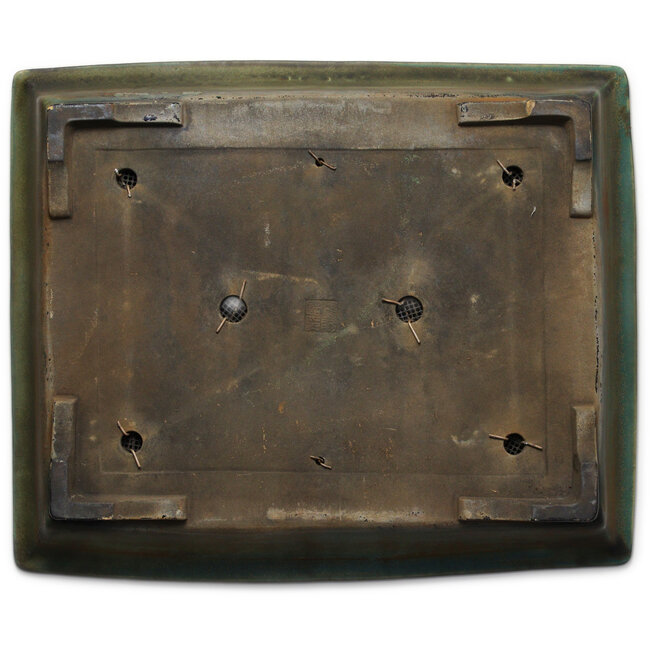 Pot à bonsaï rectangulaire vert de Koyou - 525 x 435 x 105 mm