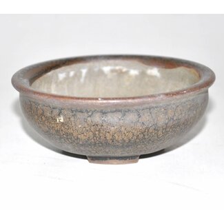 Heian Kosen Brown Vaso rotonda, 10 cm