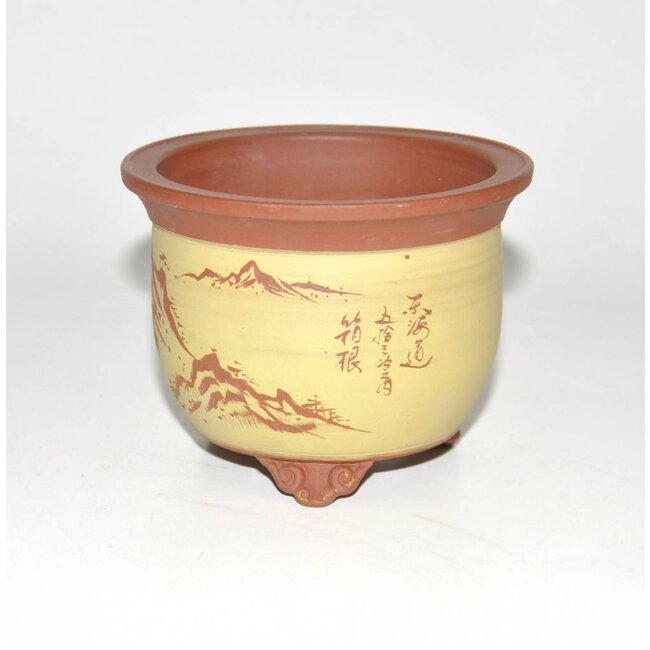 Round Brown bonsai vaso di 10 cm