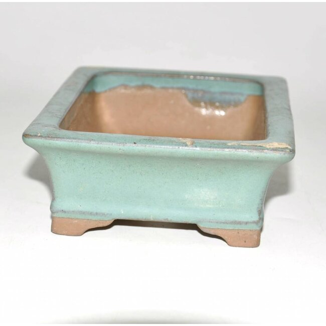 Rectangular green bonsai pot 16 cm