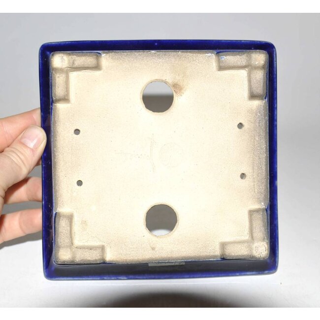 pote azul rectangular