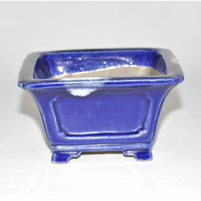 Rectangular blue bonsai pot