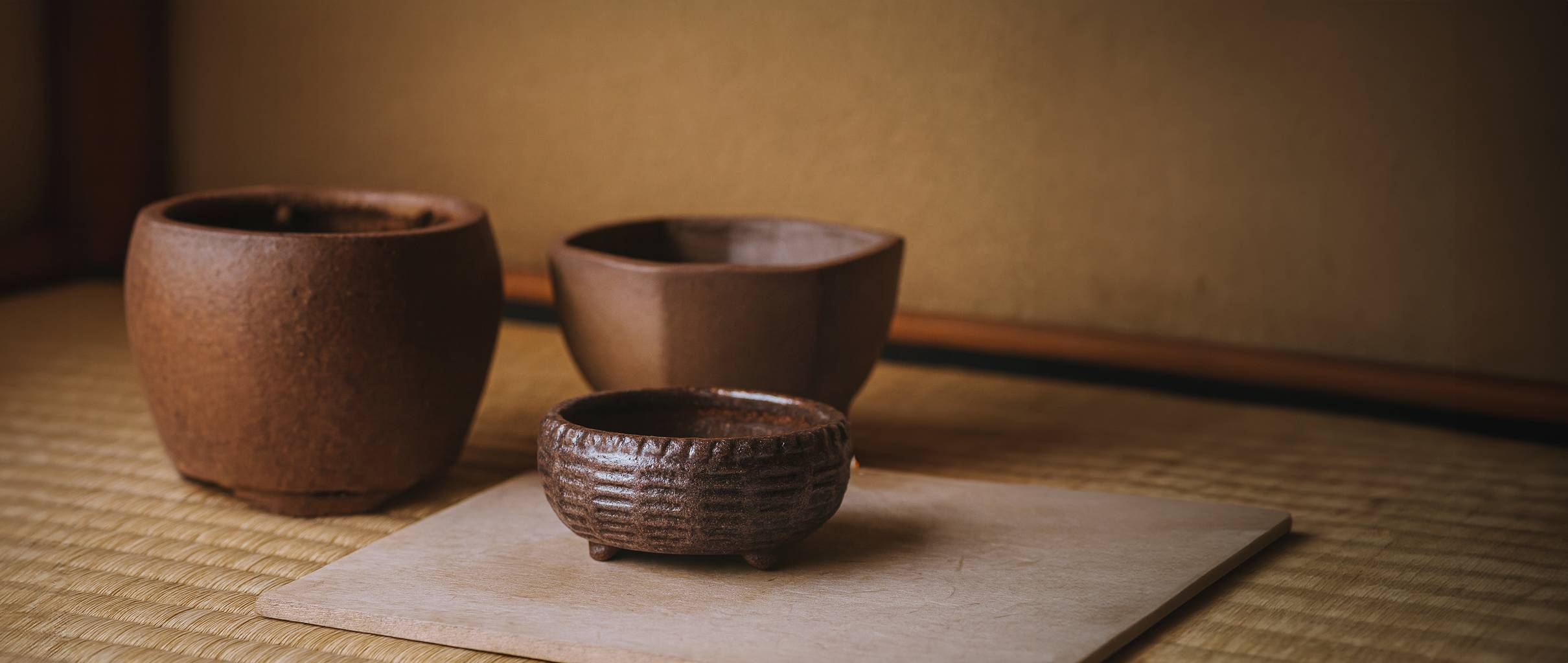 Handmade bonsai pots by Tokoname masters