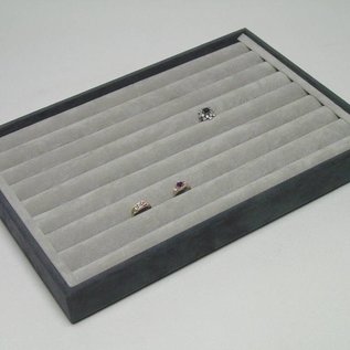 Stacking tray with 8 rows for rings