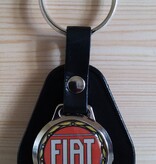 FIAT FIAT Porte-clés avec logo. Cuir noir