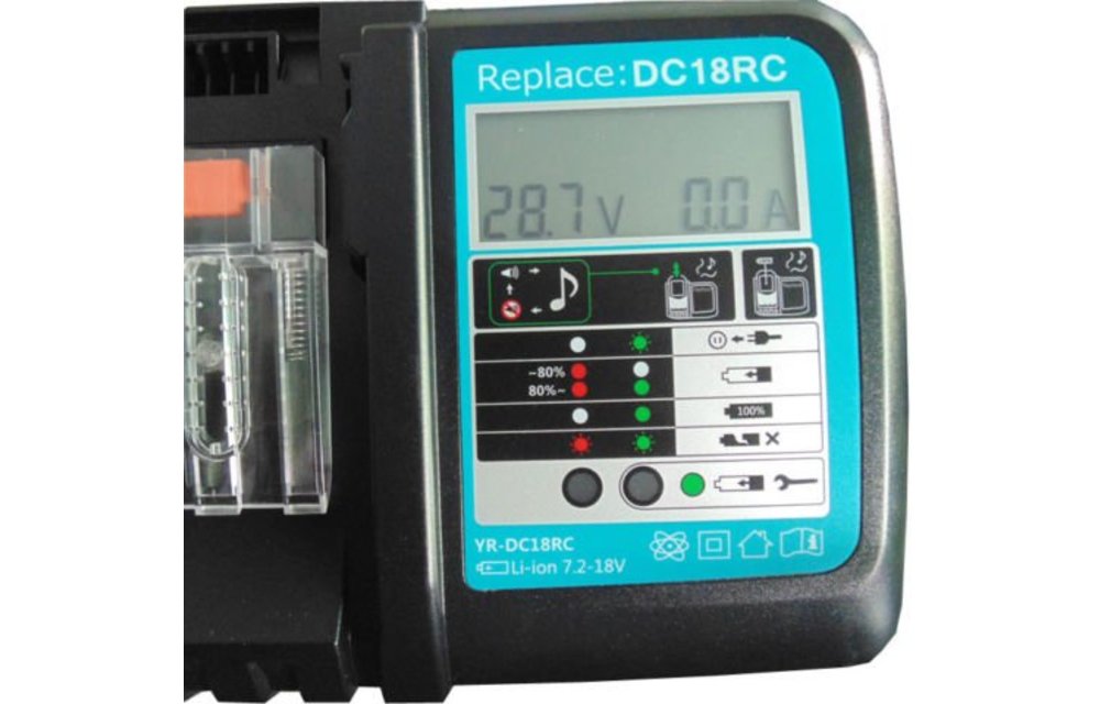 Vervangende lader voor Makita DC18RC DC18RA lader met indicatorscherm Replacement