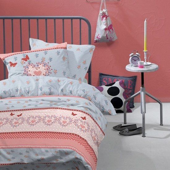 Damai kids Damai Dekbedovertrek bella flora 140x200/220cm coral Damai