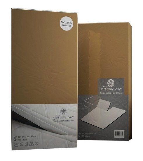 Split Topper hoeslaken katoen taupe
