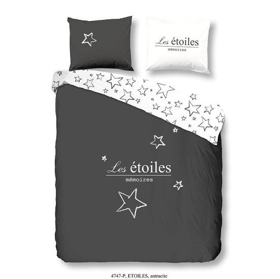 Goodmorning Dekbedovertrek Etoiles Antraciet 140 x 200/220