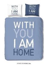 Goodmorning Dekbedovertrek I'M Home Blue 200 x 200/220