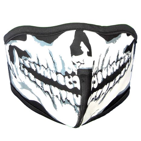 Mondkap Skimasker Zwart/ Skeleton Skull Print Zwart/Wit - Officiële Merchandise Mondkap Skimasker Zwart/ Skeleton Skull Print Zwart/Wit - Officiële Merchandise