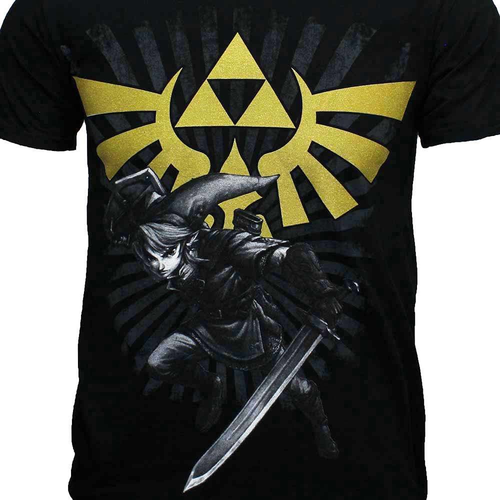 The Legend of Zelda Link mit goldenem Hyrule-Wappen-T-Shirt – offizielles Merchandise
