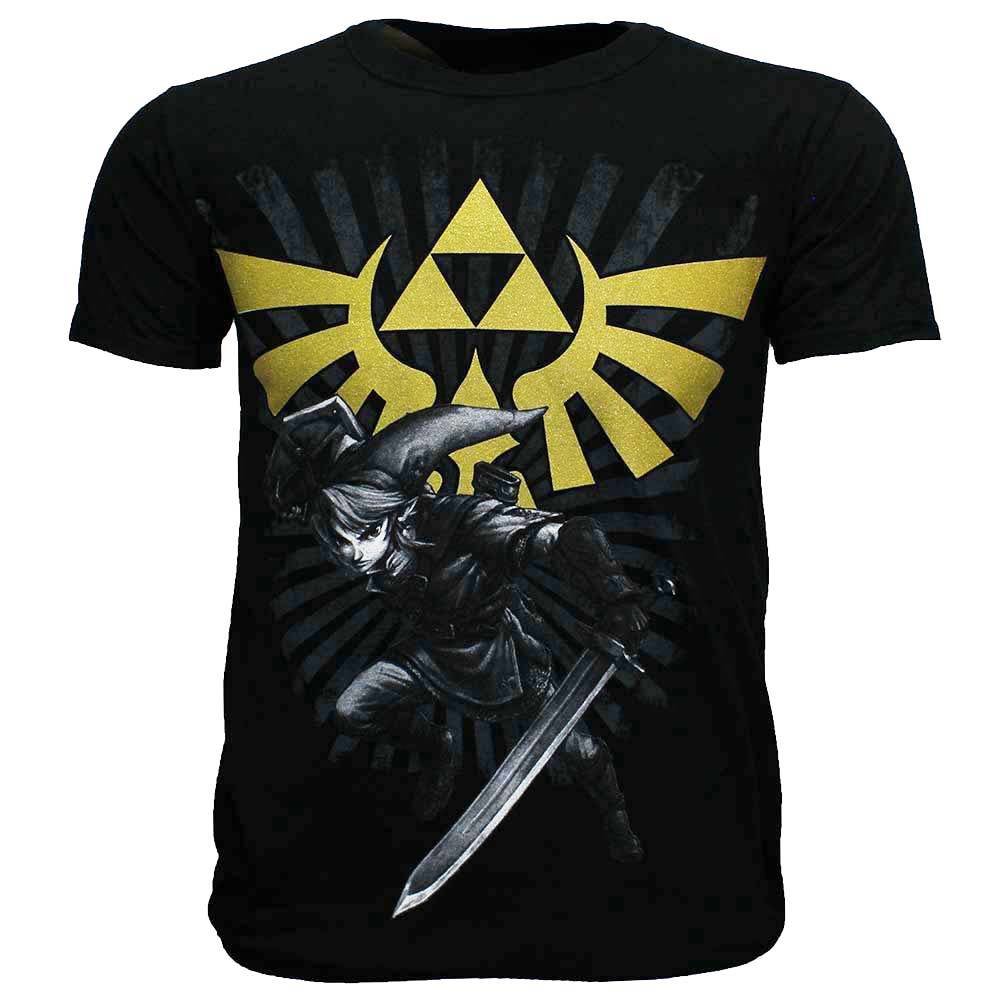 The Legend of Zelda The Legend of Zelda Link met Gouden Hyrule Crest T-Shirt - Officiële Merchandise The Legend of Zelda The Legend of Zelda Link met Gouden Hyrule Crest T-Shirt - Officiële Merchandise