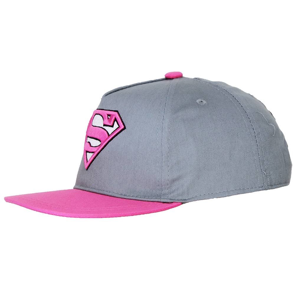 Superman Superman Supergirl Snapback Cap Cap Pink/Grey - Official Merchandise Superman Superman Supergirl Snapback Cap Cap Pink/Grey - Official Merchandise