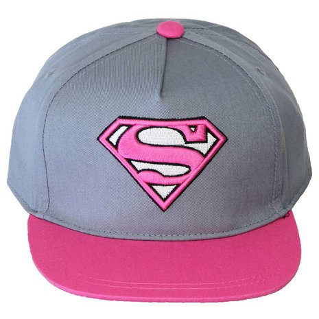 Superman Superman Supergirl Snapback Cap Pet Roze/Grijs - Official Merchandise Superman Superman Supergirl Snapback Cap Pet Roze/Grijs - Official Merchandise