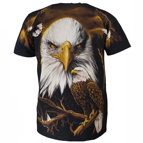 Rock Eagle All over Print Eagle T-shirt Black/White/Yellow - Official Merchandise Rock Eagle All over Print Eagle T-shirt Black/White/Yellow - Official Merchandise