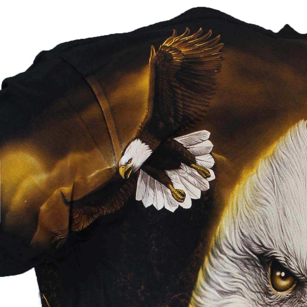 Rock Eagle All over Print Eagle T-shirt Zwart/WIt/Geel - Official Merchandise Rock Eagle All over Print Eagle T-shirt Zwart/WIt/Geel - Official Merchandise