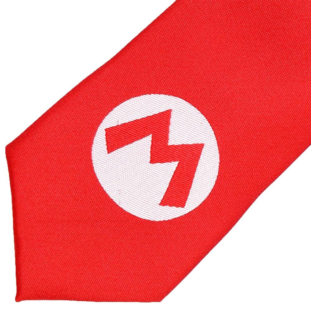 Super Mario Bros Super Mario Big M Abzeichen-Krawatte, Rot/Weiß – offizielles Merchandise Super Mario Bros Super Mario Big M Abzeichen-Krawatte, Rot/Weiß – offizielles Merchandise