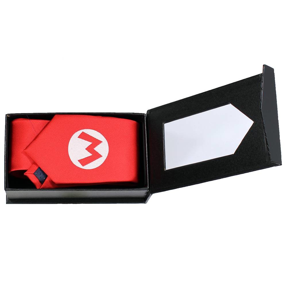 Super Mario Bros Super Mario Big M Abzeichen-Krawatte, Rot/Weiß – offizielles Merchandise Super Mario Bros Super Mario Big M Abzeichen-Krawatte, Rot/Weiß – offizielles Merchandise