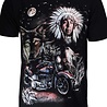 Rock Eagle / Biker T-Shirts Native American Motorcycle Wolf Moon T-shirt Black