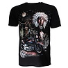 Rock Eagle / Biker T-Shirts Native American Motorcycle Wolf Moon T-shirt Black