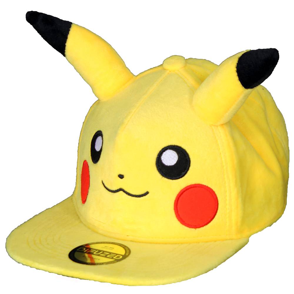 Pokémon Pikachu Pluche Snapback Cap With Ears Yellow