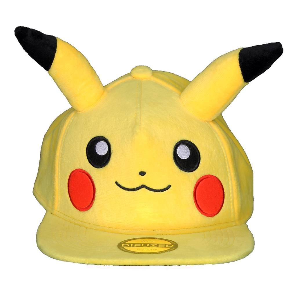 Pokémon Pokémon Pikachu Plush Snapback Cap with Ears Yellow - Official Merchandise