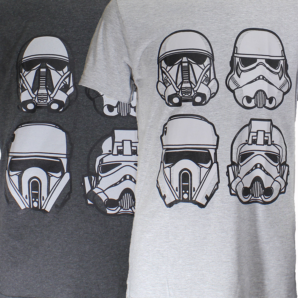 Star Wars Storm Four - Masks T-Shirt Official Merch Trooper Gray