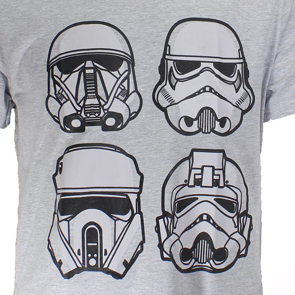 Star Wars Storm Trooper T-Shirt Gray Merch Four Masks - Official