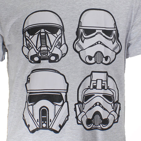 Star Wars Star Wars Storm Trooper T-Shirt Four Masks Gray - Official Merchandise Star Wars Star Wars Storm Trooper T-Shirt Four Masks Gray - Official Merchandise