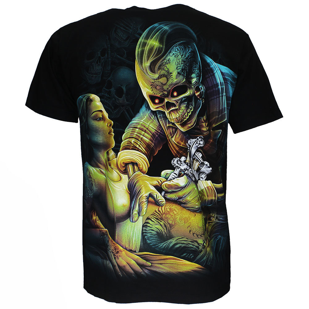 Tattoo Artist Skeleton 3D T-Shirt Black Glow in the Dark Tattoo Artist Skeleton 3D T-Shirt Black Glow in the Dark