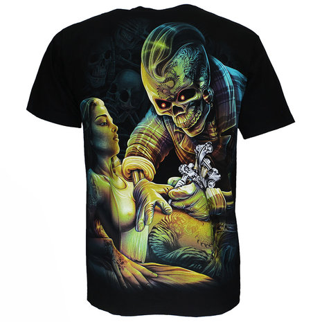 Tattoo Artist Skeleton 3D T-Shirt Black Glow in the Dark Tattoo Artist Skeleton 3D T-Shirt Black Glow in the Dark