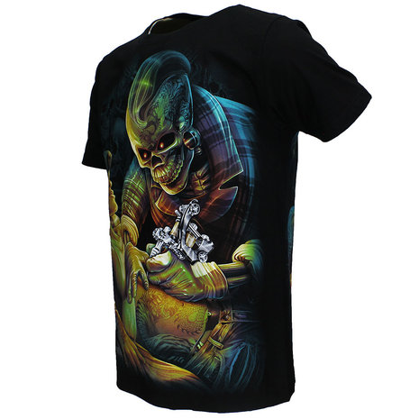 Tattoo Artist Skeleton 3D T-Shirt Black Glow in the Dark Tattoo Artist Skeleton 3D T-Shirt Black Glow in the Dark