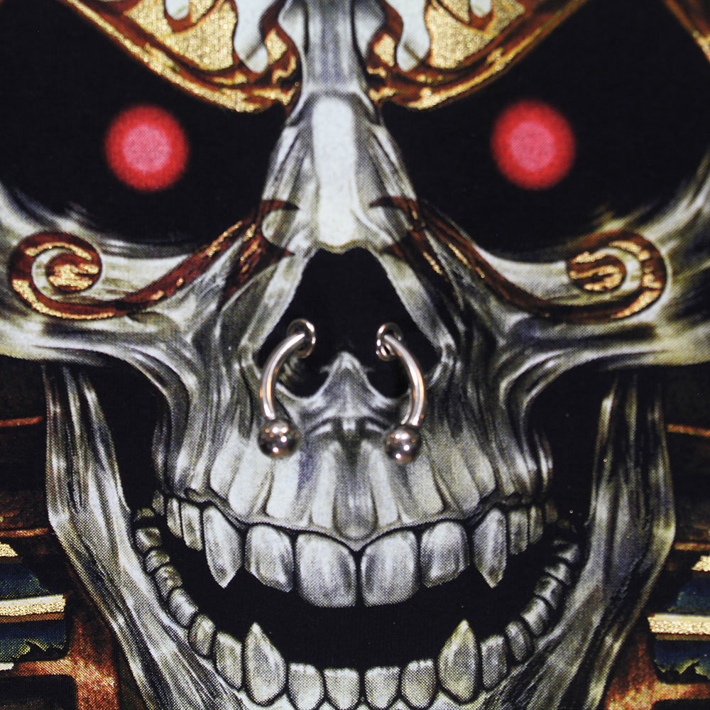 Pharao Skull 3D T-Shirt Glow in The Dark Zwart Pharao Skull 3D T-Shirt Glow in The Dark Zwart