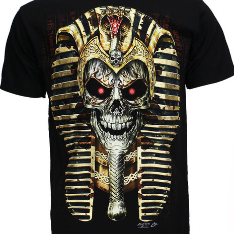 Pharao Skull 3D T-Shirt Glow in The Dark Black