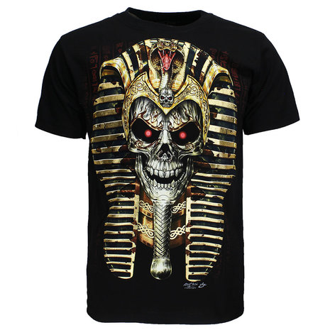 Pharao Skull 3D T-Shirt Glow in The Dark Black