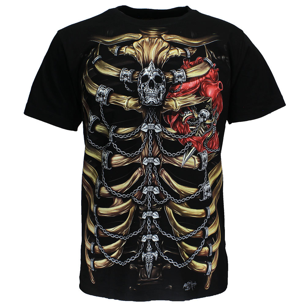 Skelett-Brust-T-Shirt, das im Dunkeln leuchtet Skelett-Brust-T-Shirt, das im Dunkeln leuchtet