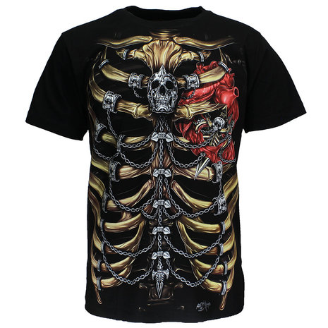 Skelett-Brust-T-Shirt, das im Dunkeln leuchtet Skelett-Brust-T-Shirt, das im Dunkeln leuchtet