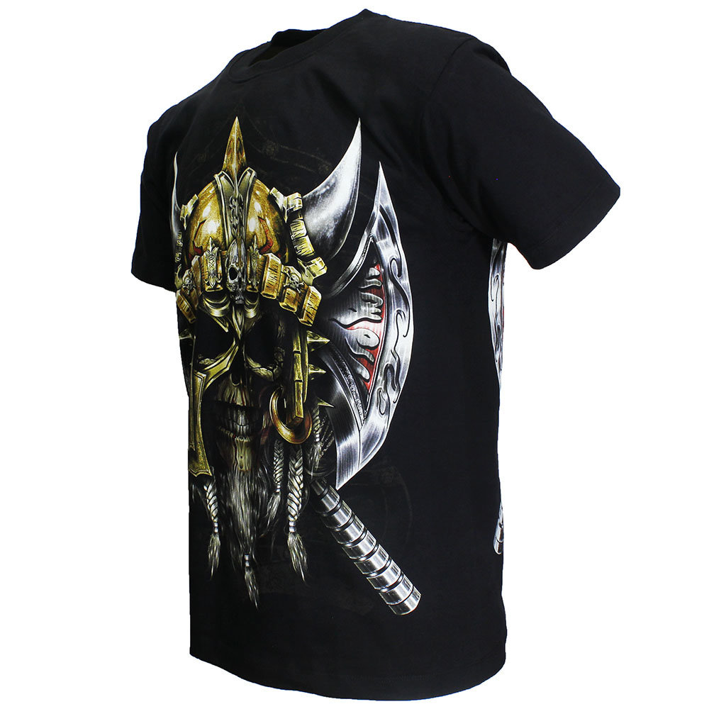 Wikinger-Schädel-T-Shirt, leuchtet im Dunkeln Wikinger-Schädel-T-Shirt, leuchtet im Dunkeln