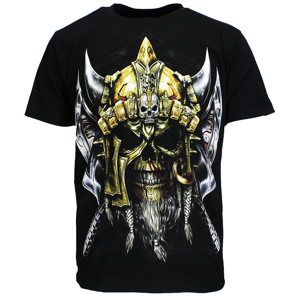 Viking Skull T-Shirt Glow in the Dark | Worldwide Shipping - Popmerch.com