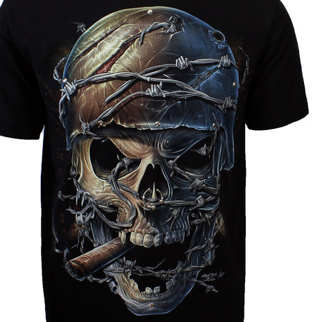 T-Shirt „Pierced Skull Rock 3D Glow in the Dark“ in Schwarz