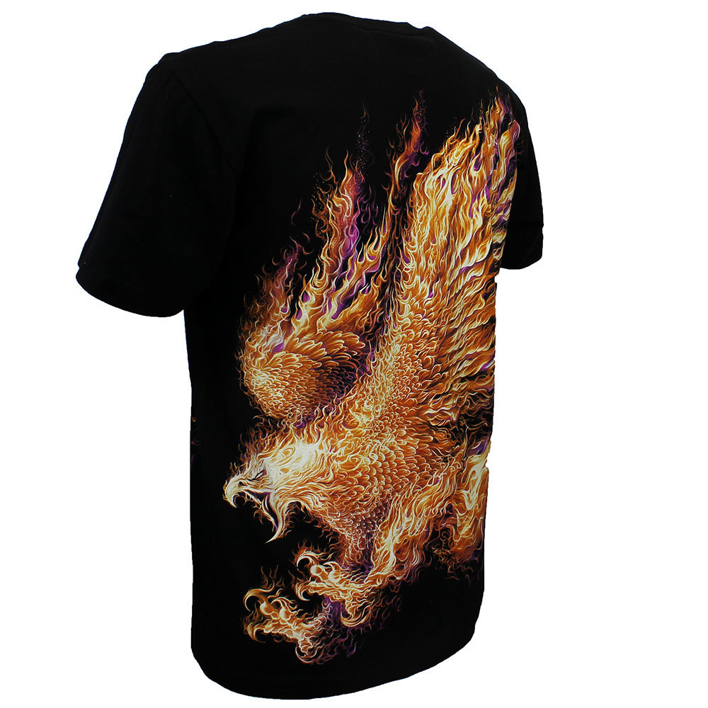 Rock Eagle / Biker T-Shirts Pierced Skull Rock T-Shirt 3D Glow in The Dark Black Rock Eagle / Biker T-Shirts Pierced Skull Rock T-Shirt 3D Glow in The Dark Black