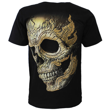 Pierced Skull Rock T-Shirt 3D Glow in the Dark Schwarz Pierced Skull Rock T-Shirt 3D Glow in the Dark Schwarz